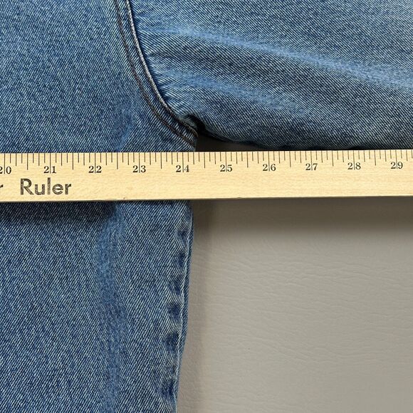 Vintage Wrangler hero Jacket Mens Medium Blue Denim Blanket Lined Utility Chore - Picture 15 of 16
